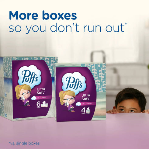 Puffs Ultra Soft Facial Tissues, 10 pk./124 tissues per box